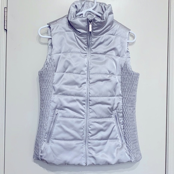 Liz Claiborne Vest, Size S, Silver Satin. - Picture 2 of 8